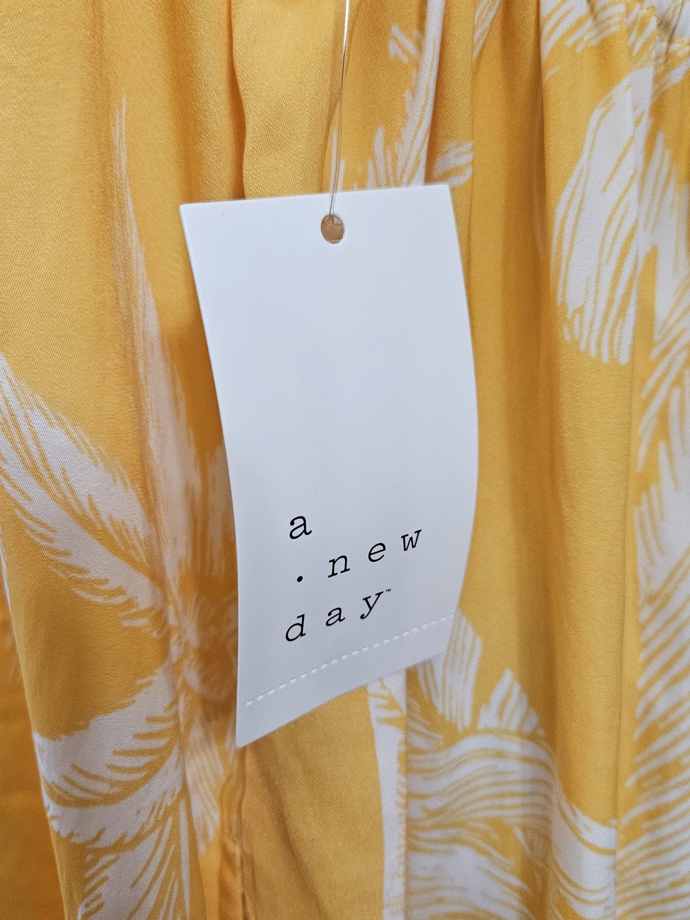A New Day Women's Tropical Print Halter Mini Dress – Yellow/White | Size Small - Picture 5 of 10